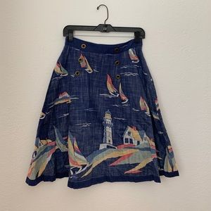 ANTHROPOLOGIE nautical skirt